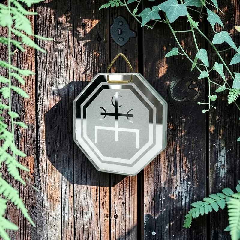 Espejo Octagonal, Grabado Con Símbolos Esotéricos De 5 Cm El Mago