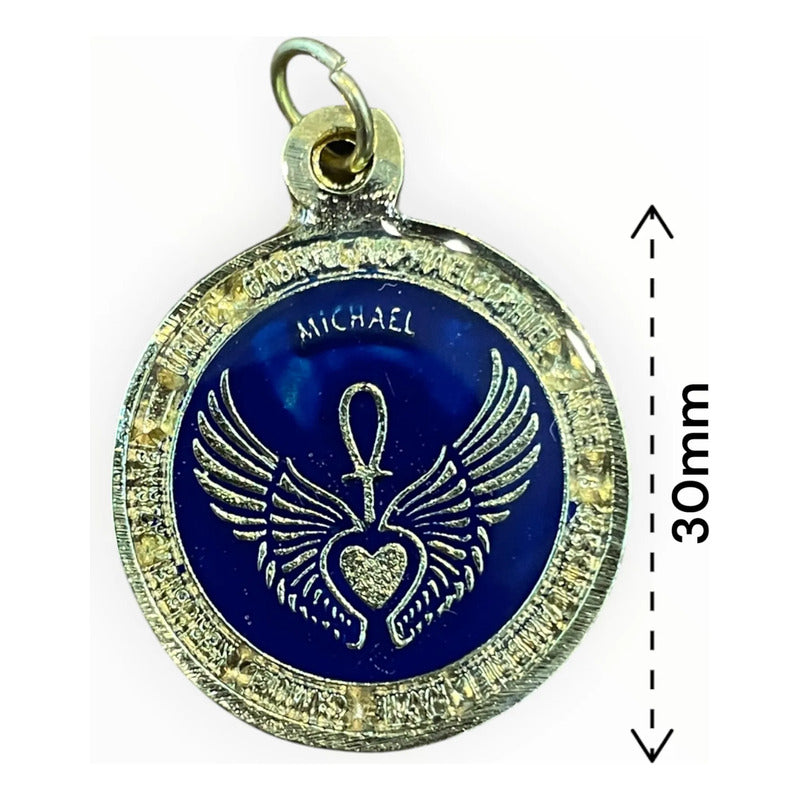 Dije San Miguel Corazón Azul Rey 30mm by HEREJE