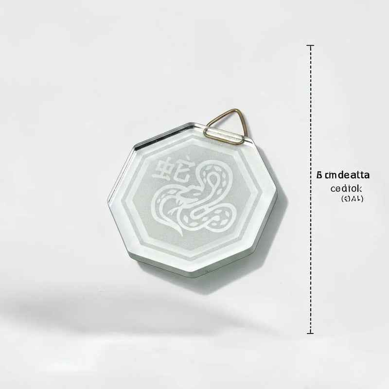 Espejo Octagonal, Grabado Con Símbolos Esotéricos De 5 Cm Serpienta