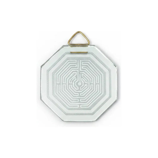 Espejo Octagonal, Grabado Con Símbolos Esotéricos De 5 Cm Laberinto De La Catedral De Amiens by HEREJE