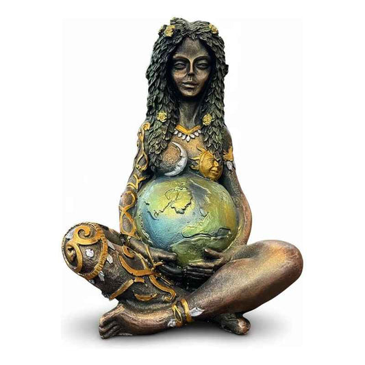 Figura Diosa Madre Tierra Gaia Estatua Decorativa 15cm Cobre
