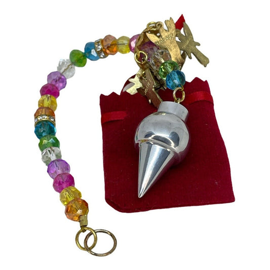 Pendulo Testigo Laton Varios Modelos Radiestesia Reiki Plateado Con Arcangeles by HEREJE