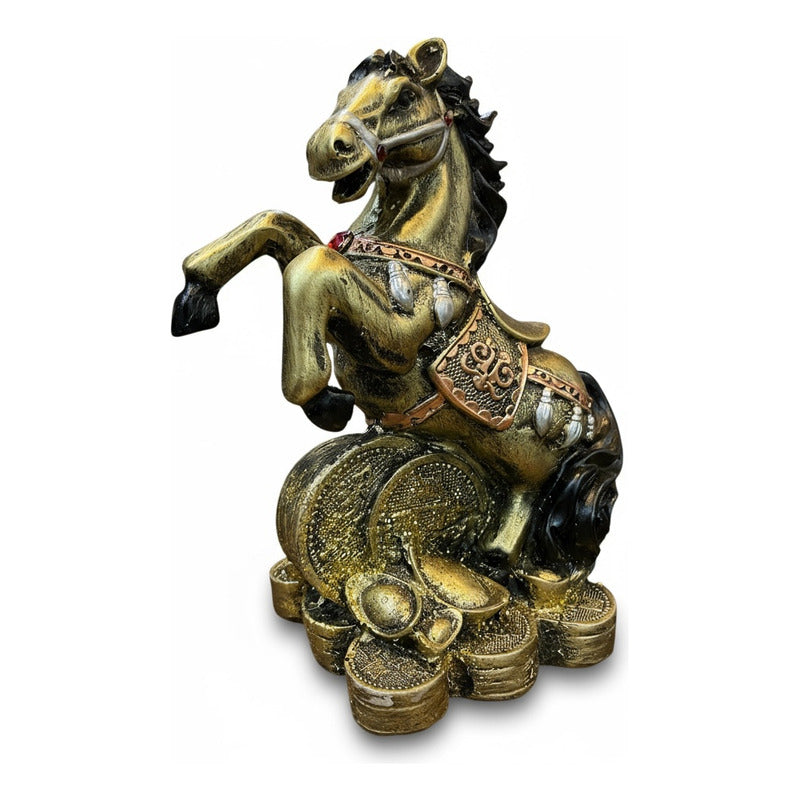 Caballo Año Chino Estatua De Resina 18x13x8.5 Cm