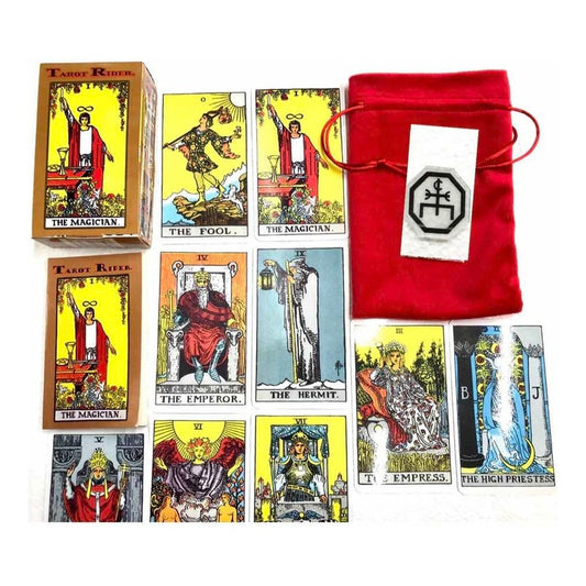 Tarot Rider + Instructivo + Amuleto + Morral  Import. 12.5cm