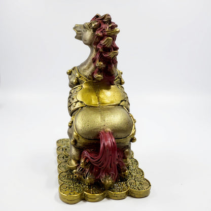 Caballo Del Año Chino Escultura De Resina 12x10x6cm