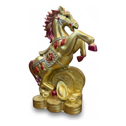 Caballo Año Chino Estatua De Resina 18x13x8.5 Cm