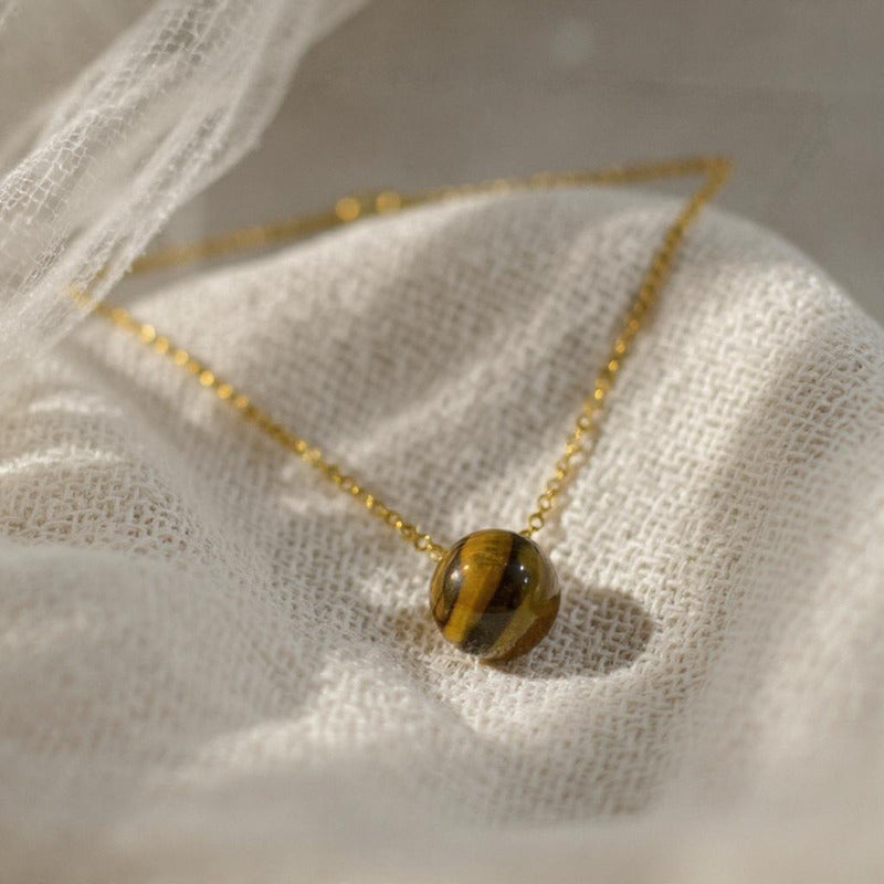 Cuarzo En Esfera Dije Con Cadena