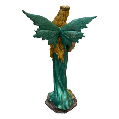 Estatua Abundia Con Alas 28 Cm Resina.