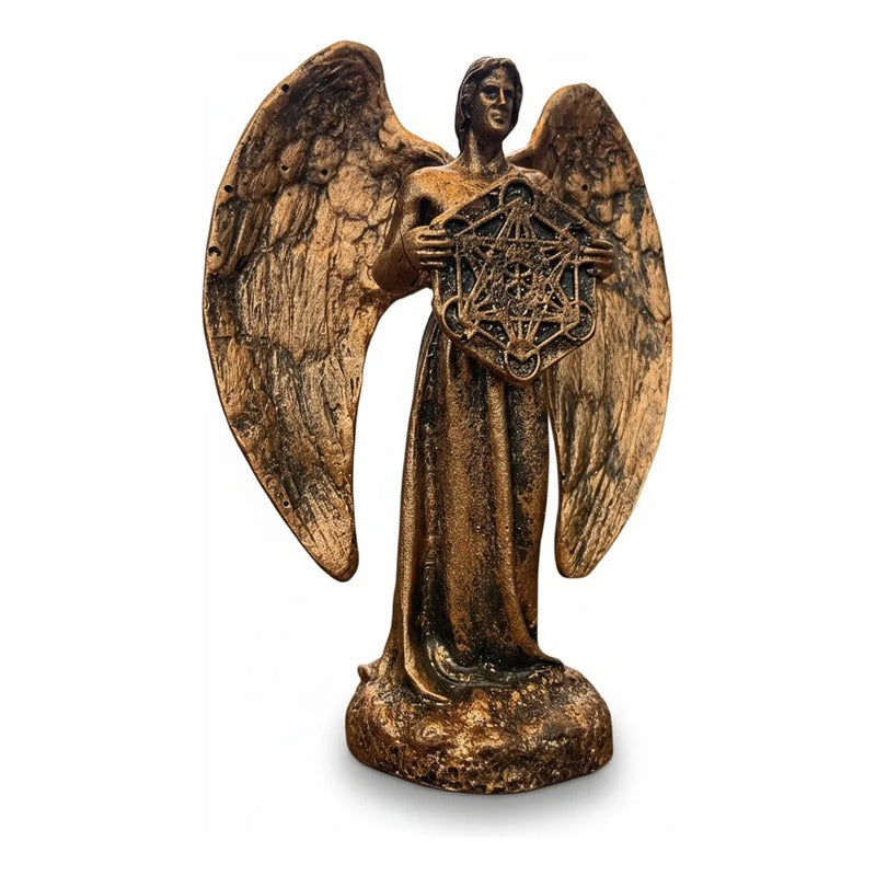 Figura Arcángel Metatrón Con Cubo En Resina 11 Cm Cobre by HEREJE