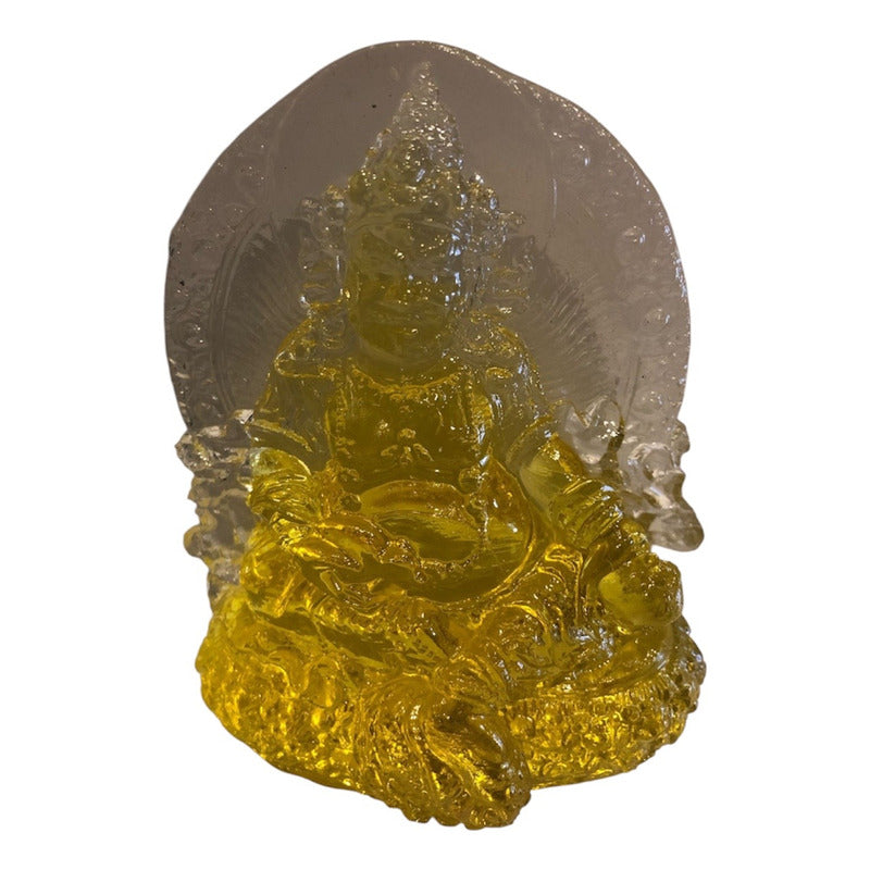 Dzambhala De La Prosperidad Buda En Resina Cristal 12cm