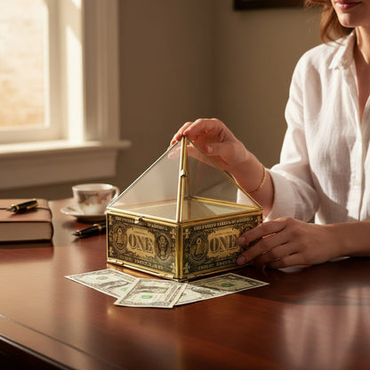 Caja De Vidrio Doble Piramide, Parrilla Reiki 19x15x15 Cm