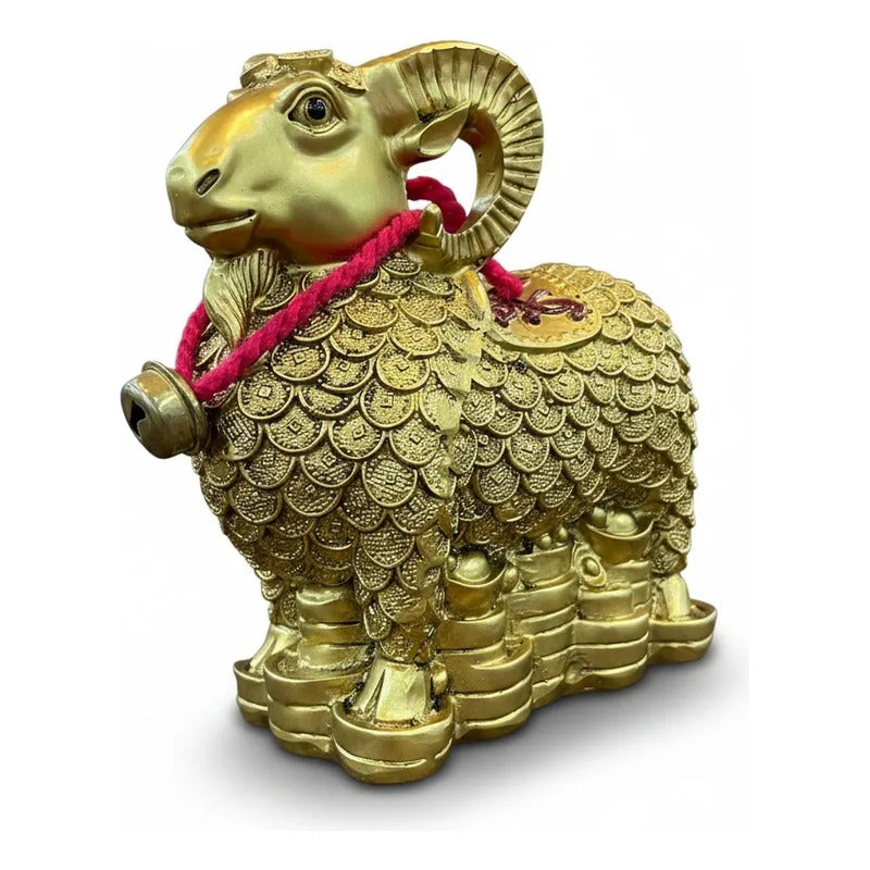 Figura Borrego De La Abundancia Feng Shui Dorado 13 Cm Dorado by HEREJE