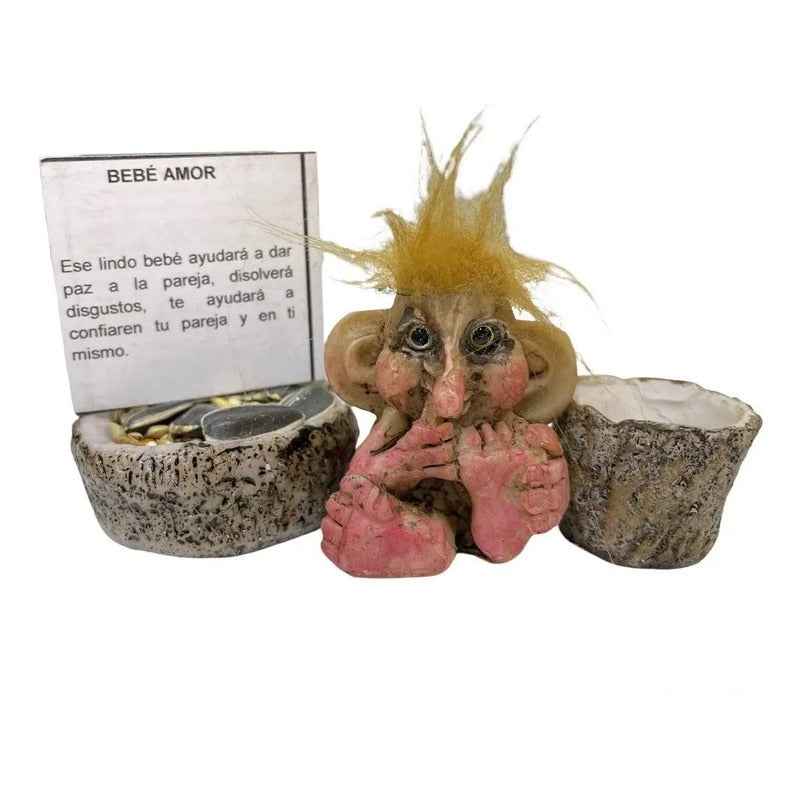 Troll Mini + Comedero + Semillas + Tarjeta Varios Modelos Bebe Del Amor 5cm