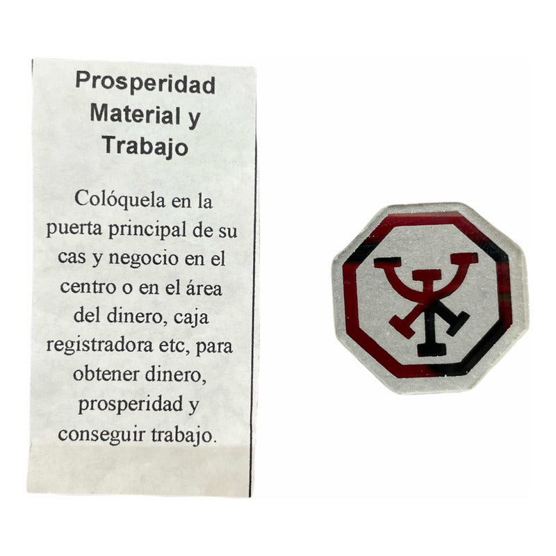 Prosperidad Material Y De Trabajo Amuleto En Espejo De 3cm