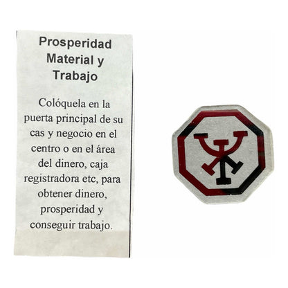 Prosperidad Material Y De Trabajo Amuleto En Espejo De 3cm