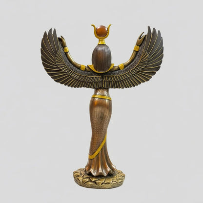 Isis Diosa Ast Egipcia Resina Nacional Pintada A Mano 28 Cm Cromo