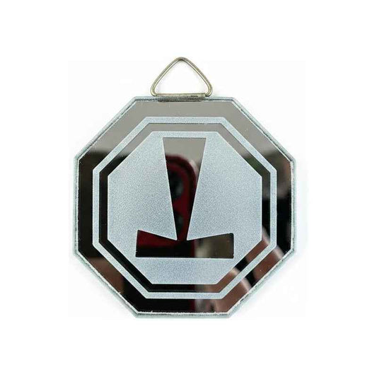 Espejo Octagonal, Grabado Con Símbolos Esotéricos De 5 Cm Martillo De Thor