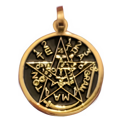 Tetragramaton Pentagrama Chapa De Oro Ritualizado Y Serenado
