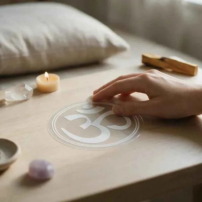 Estampa Om Hereje Blanco Circulo Serigrafía