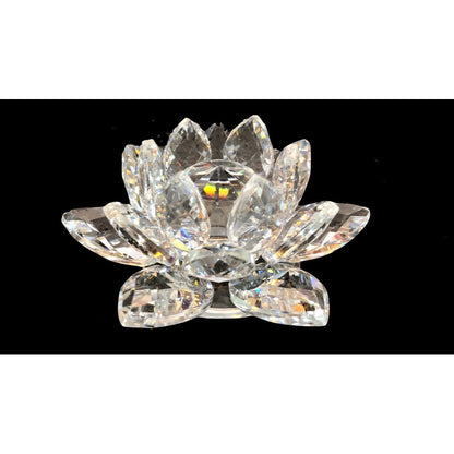 Flor De Loto En Cristal Importado 8cm De Largo.