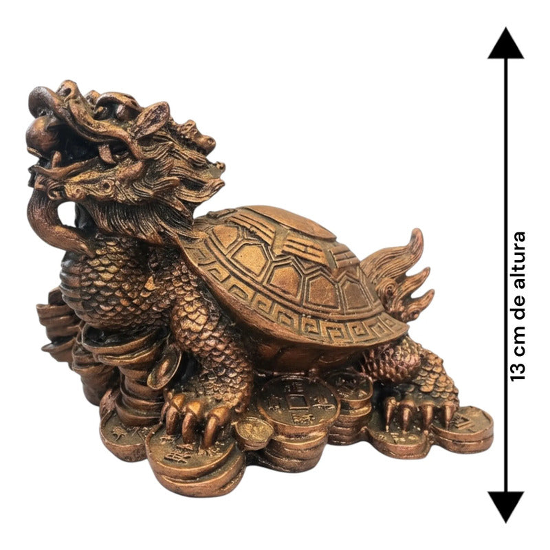 Figura Tortuga Dragón Feng Shui Abundancia 13cm Cobre by HEREJE