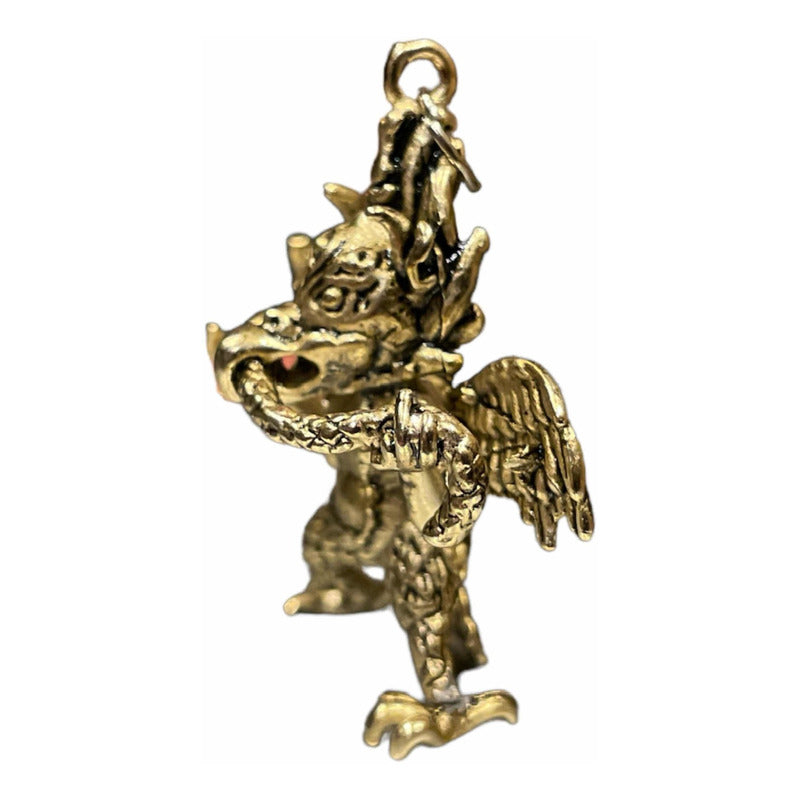 Garuda Amuleto En Metal Con Baño Dorado 18x35x40mm