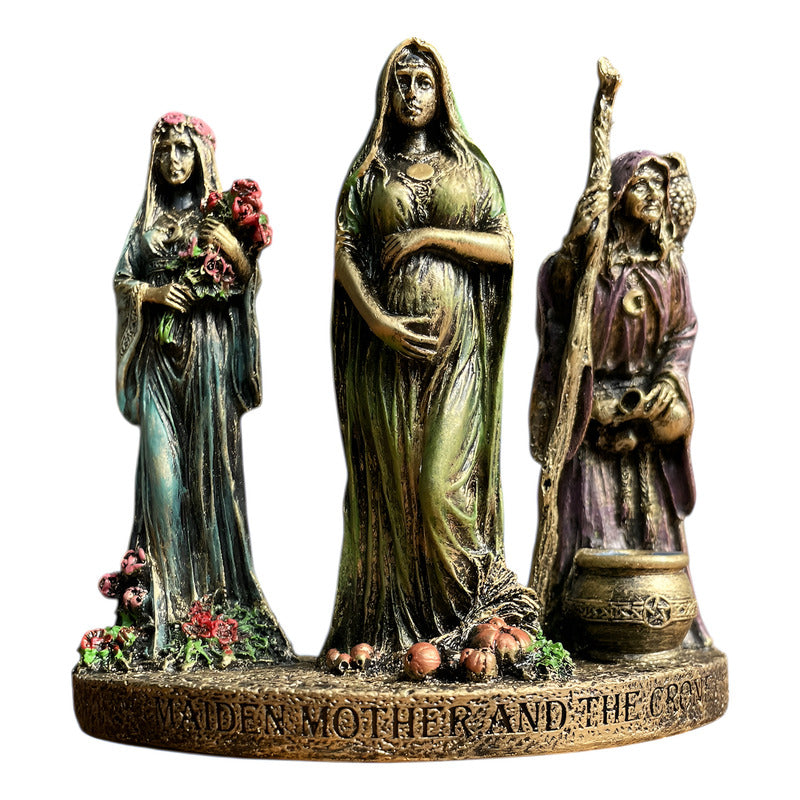 Escultura Triple Diosa 11cm Resina Artículos Esotéricos Lety