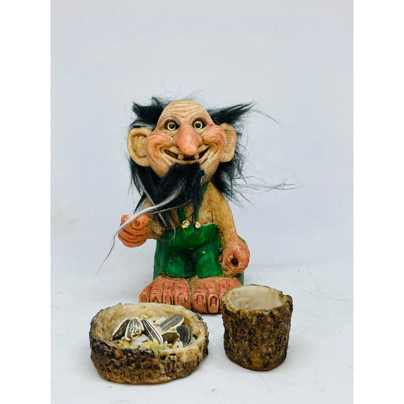 Troll Deseos + Comedero 10cm Figura De Resina Nacional