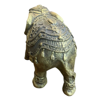 Figura Elefante Hindú Dorado Decoración Suerte 10cm Dorado Oscuro by HEREJE