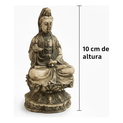 Figura Decorativa Guan Yin Resina 10 Cm Hueso by HEREJE