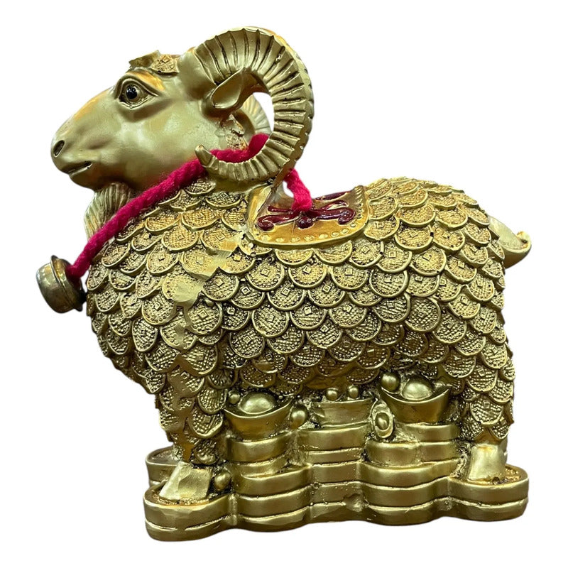 Figura Borrego De La Abundancia Feng Shui Dorado 13 Cm Dorado by HEREJE