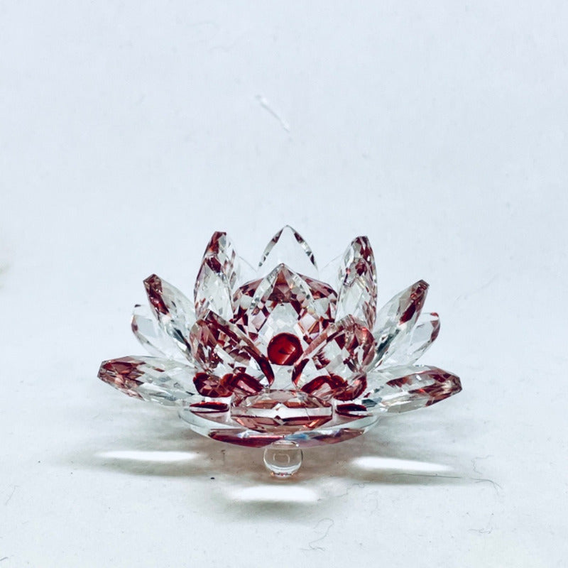 Flor De Loto En Cristal Importado 8cm De Largo.