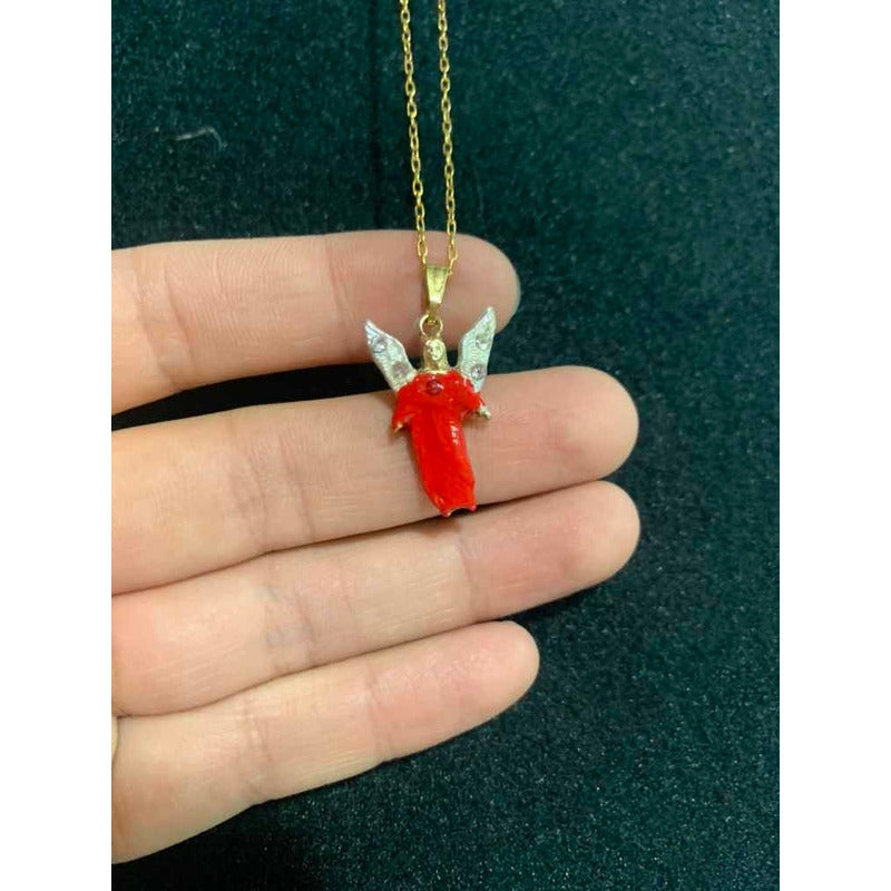 Juego 7 Arcangeles Dije Baño De Oro Con Cristal Miguel Jofie