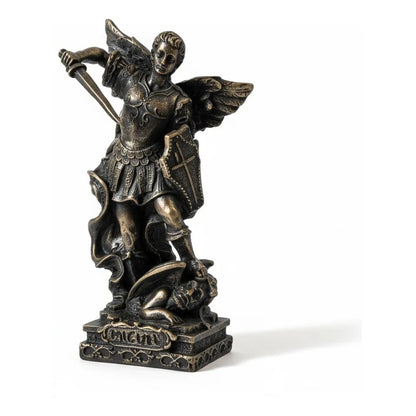 Arcángel Estatua De Resina De 12.5 Cm De Altura Oro Viejo Miguel by HEREJE