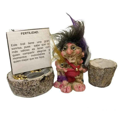 Troll Mini + Comedero + Semillas + Tarjeta Varios Modelos Fertilidad Hombre 5.7cm