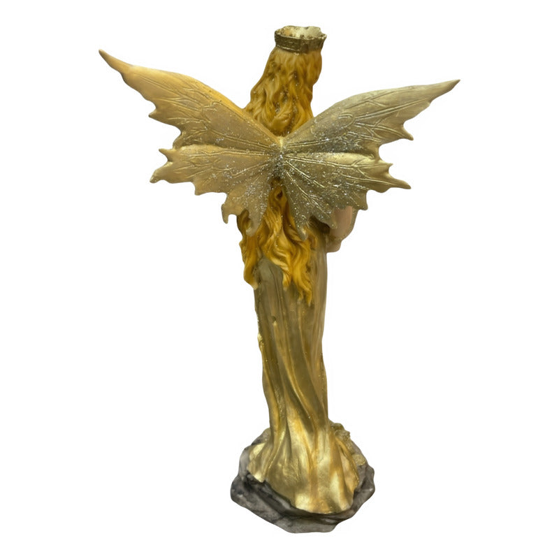 Estatua Abundia Con Alas 28 Cm Resina.