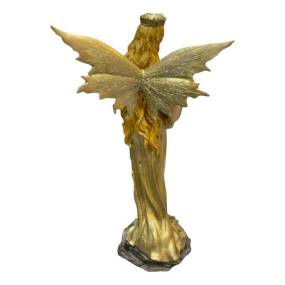 Estatua Abundia Con Alas 28 Cm Resina.