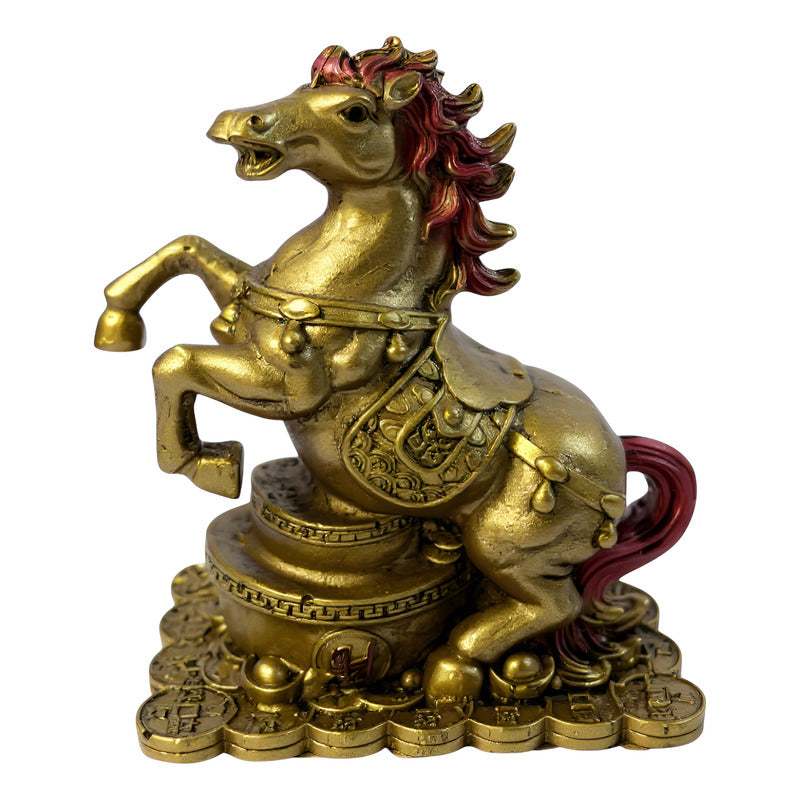 Caballo Del Año Chino Escultura De Resina 12x10x6cm