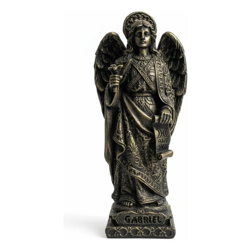 Arcángel Estatua De Resina De 12.5 Cm De Altura Oro Viejo Gabriel by HEREJE
