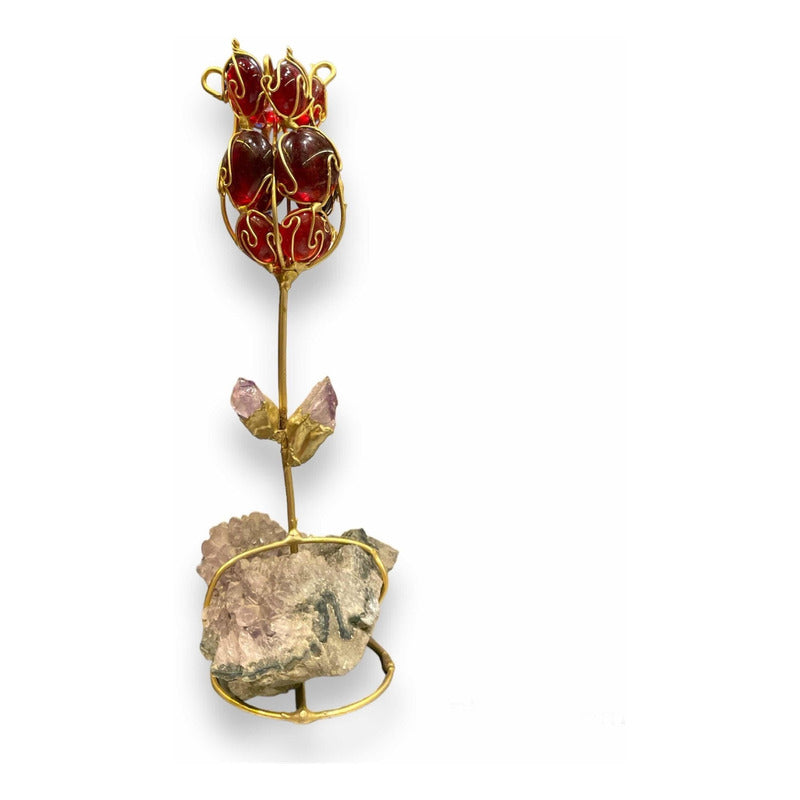 Flor Roja De Cuarzo