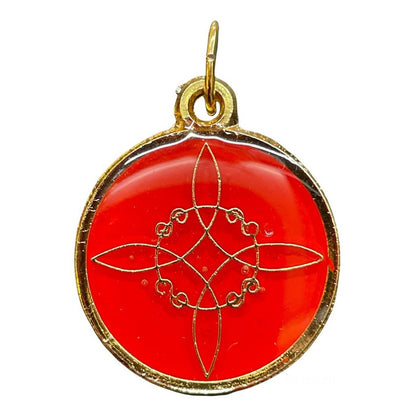 Nudo De Brujas Dije Encapsulado Con Los 7 Baño De Oro 25mm