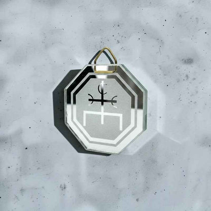 Espejo Octagonal, Grabado Con Símbolos Esotéricos De 5 Cm El Mago