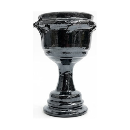 Sahumerio Copalera Porta Incienso Barro Vidriado 20x12x15 Cm Negro Lisa