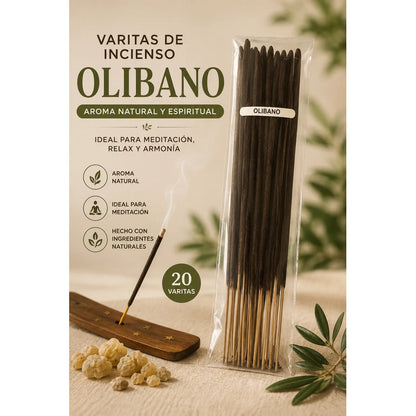 Incienso Artesanal 20 Varitas Gruesas Aroma A Elegir Olivano by HEREJE