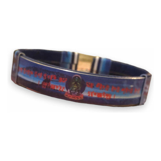 Brazalete Azul Buda Tipo Piel Con Sublimado