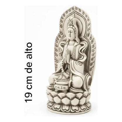 Figura Diosa Kuan Yin Resina 19 Cm Feng Shui Hueso by HEREJE