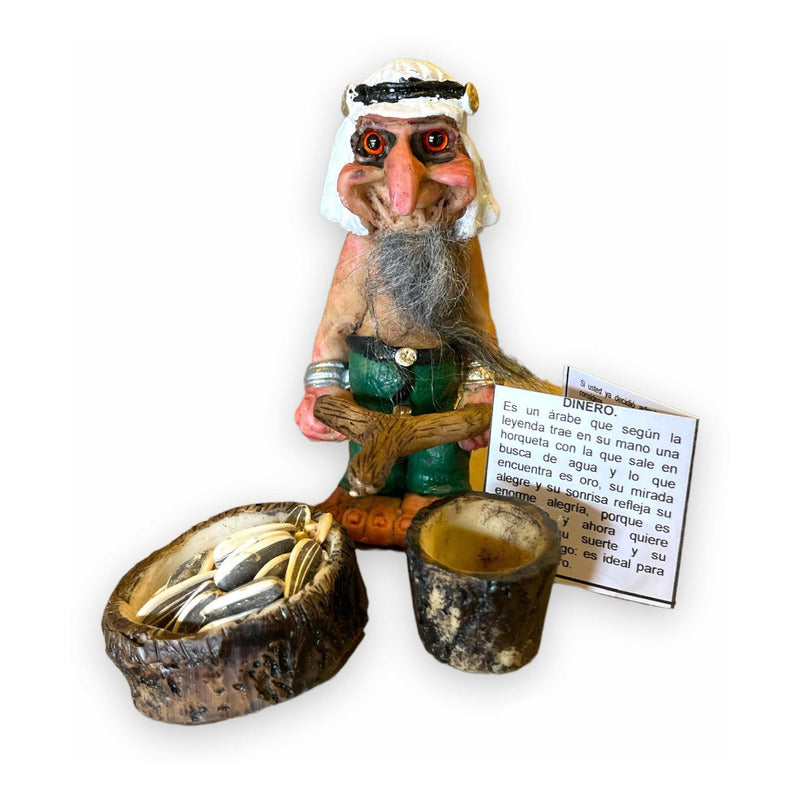 Troll Dinero (jalil) + Comedero 11 Cm Figura En Resina.