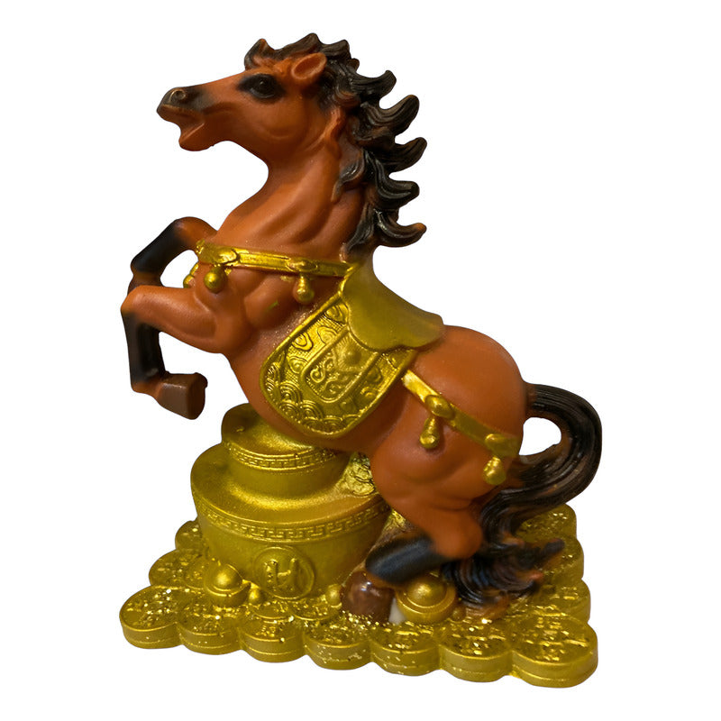 Caballo Del Año Chino Escultura De Resina 12x10x6cm