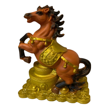 Caballo Del Año Chino Escultura De Resina 12x10x6cm