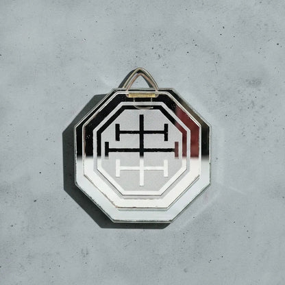 Espejo Octagonal, Grabado Con Símbolos Esotéricos De 5 Cm Protector De Fantasmas Y Fantasias by HEREJE